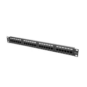 Patch Panel 24 Port 1U Kat.5E Czarny Lanberg  5901969404081 Ppu5-1024-B