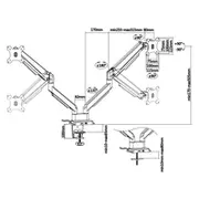 Soporte de escritorio inline con elevador y usb 3.0  mOvil para dos pantallas hasta 81 cm 32 mAx. 9 kg 23171S
