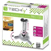 Techly Universal projector ceiling mount 30/37 cm  15 kg silver 301559 projektora aksesuārs