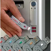 Usb Portschlosser 4XweissKey  4 Schlosser with 1 Schlussel 40454 Lindy69 aksesuārs datorkorpusiem
