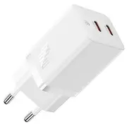 Wall Charger Baseus Gan5 40W  2X Usb C White Ccgp180102 iekārtas lādētājs