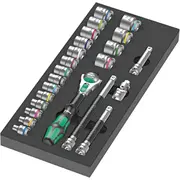 Wera 9721 foam tray 8000 B Zyklop ratchet 3/8 set 1  23 pieces tool Black/Grey and socket in for workshop tro 05150111001 1872519