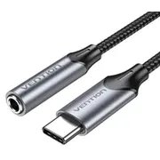 Adaptador audio vention bgmha jack 3.5 hembra usb tipo-c macho 10Cm gris  Bgmha