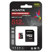 Adata High Endurance Microsdxc 512 Gb Class 10 Uhs-I/U3 A2 V30 Ausdx512Gui3V30Sha2-Ra1  Ausdx512Gui3V30Sha2 Ra1 4711085944092 Usb Flash atmiņa