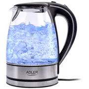 Adler Ad 1225 electric kettle 1.7 L Black Stainless steel Transparent 2200 W  5908256832749 Ad1225 Z007307 Elektriskā Tējkanna