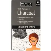 Beauty Formulas Charcoal Platki oczyszczajace na nos z aktywnym weglem 6Szt. 722645 5012251012645  Joinedit16609700