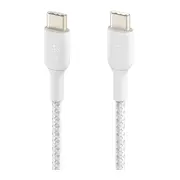 Belkin Boost Charge braided Cab. Usb-C/Usb-C 2M whiteCAB004bt2MWH  Cab004Bt2Mwh kabelis vads