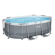 Bestway Power Steel Frame Pool Set  305Cm x 200Cm 84Cm swimming pool Grey/Blue with filter pump 5614A Zāles pļāvējs - Trimmeris