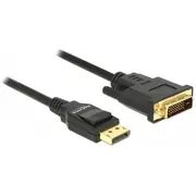 Cable Displayport v1.2A - Dvi-D 241 M/M 3M black  85314 kabelis video audio