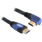 Delock 82958 Kabel High Speed Hdmi mit Ethernet gewinkelt 4K Stecker auf 90 5M schwarz/lila  kabelis vads