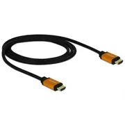 Delock 85727 Hdmi cable 1 m Type A Standard Black Gold  kabelis video audio