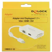 Delock Adapter mini Displayport 1.1 male  Vga / Hdmi Dvi female Passive white 62630 karte