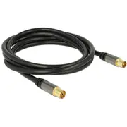 Delock Antenna Cable Iec Plug  Jack Rg-6/U 2M black 88923 kabelis vads