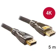Delock Cable Displayport 1.2 male  4K 5M Premium 82773 kabelis video audio