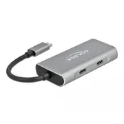 Delock external Usb 3.2 hub grey - Usb3.2 2 x Type-A  Type-C 63260 aksesuārs portatīvajiem datoriem