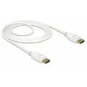 Delock Kabel Dp 1.2 - St/St 1.5M weis  4K 60Hz 85509 kabelis video audio