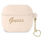 Guess case for Airpods 3 Gua3Lschsp pink Silicone Heart Charm  3666339039028 90646-Uniw Gue001886-0 Gue1577Pnk austiņas