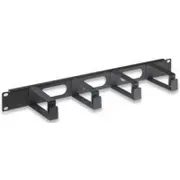 Intellinet 19 cable management panel 1U with 4 lond plstic rings  black 711074 Serveru aksesuāri
