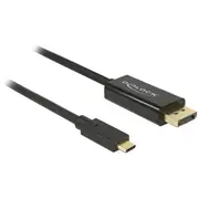 Kabel Usb-CM-DisplayportM 1M 4K 60Hz Czarny Thunderbolt 3/Displayport Alternate Mode Delock  85255 Kkdokpbu0380