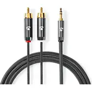 Kabelis Nedis Aux 3.5Mm - 2X Rca 1M 5412810318643  Catb22200Gy10 kabelis video audio