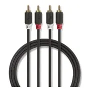 Nedis Audio vads 2X Rca - 3M Melns  Cabw24200At30 5412810265107