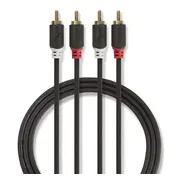 Nedis Audio vads 2X Rca - 5M Melns  Cabw24200At50 5412810265114
