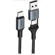 Orsen S8 2-In-1 Usb and Type-C 5A 1.5M black 6930750000613  kabelis vads