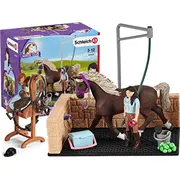 Schleich Horse Club washing area with Emily  Luna play figure 42438 4059433572628 Slh42438 bērnu rotaļlieta