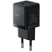 Sienas atrais ladetajs Palm 20W Usb  Usb-C Qc3.0 Pd3.0 ar kabeli 1 m melns 6932172677381 P10111608113-01 iekārtas lādētājs
