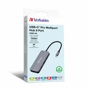 Verbatim Usb-C Pro Multiport Hub 9 Port Cmh-9  32152 0023942321521 Usb centrmezgli