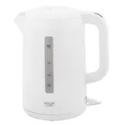 Adler  Kettle Ad 1386 Electric 1850 W 2.2 L Plastic 360 degrees rotational base White 5905575910394 Elektriskā Tējkanna