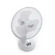 Adler Ad 7302 Desk Fan  Number of speeds 2 60 W Oscillation Diameter 23 cm White 5908256830769 Ad7302 Klimata iekārta