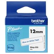Brother Btag-233 label-making tape Blue on white 4977766835855  Btag233