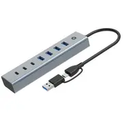 Conceptronic Usb-Hub 7-Port 3.2/C-4X3.0 3Xusb-C  o.Netz. gr Hubbies20G Usb centrmezgli