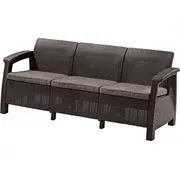 Darza divans trisvietigs Corfu Love Seat Max bruns 8711245158297  Dārza mēbeles