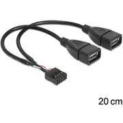 Delock cable Usb 2.0 type-A 2 x female to pin header  83292 kabelis