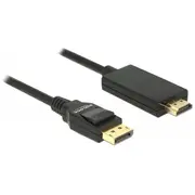 Delock Displayport v1.2A - Hdmi M/M 4K 2M black Premium  De 85317 kabelis video audio