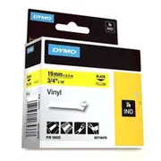 Dymo Tape Rhino 19X5 5M  Yellow Vinyl 18433 papīrs