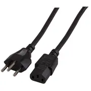Efb Netzleitung Schweiz-C13 180 degrees  schwarz teilisoliert 2M Ek537.2V3 kabelis vads
