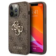 Guhcp13X4Gmgbr Guess Pu 4G Metal Logo Case for iPhone 13 Pro Max Brown  3666339024901 79842-Uniw Gue001655-0 Gue1338Br maciņš apvalks mobilajam telefonam