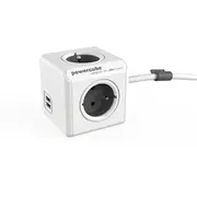 Powercube Extended Usb 2404/Freupc 3M gray color  8718444082439 2404/1404 3M2404 elektrības pagarinātājs