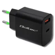 Qoltec 51713 Charger  18W 5-12V 1.5-3A Usb type C Pd Qc 3.0 Black iekārtas lādētājs