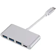 Roger Ad15641 Usb-C Hubs - Sadalītājs 3 x Usb 3.0 / Uzlāde Sudraba  4752168075951 centrmezgli