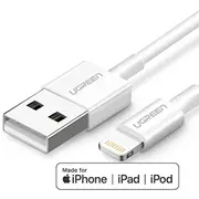 Ugreen Us155 Mfi Usb to Lightning 2.4A 1.5M balts  6957303883158 80315 Ugr1457 kabelis