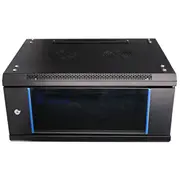 Wall cabinet 4U 600X600 black glass door  Ex.2893