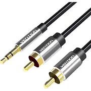 2Xrca cable Cinch jack to 3.5Mm Vention Bcfbd 0.5M Black  05901Itp Usb kabelis