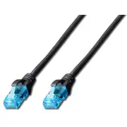 Assmann Patch cord U/Utp kat.5e Pvc 0 5M Melns Dk-1512-005/Bl  Dk1512005/Bl tīkla kabelis