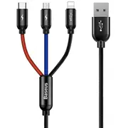 Baseus Rapid Usb Cable 3In1 Type C / Lightning Micro 3A 1 2M - Black  Camlt Bsy01 31567-Uniw 48209-Uniw 6953156273948 kabelis