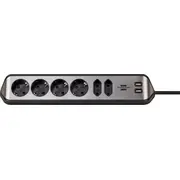 Brennenstuhl estilo Corner 6-Way Extension Lead  black 4007123672820 1153590610 elektrības pagarinātājs