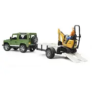 Bruder Professional Series Land Rover Defender with Trailer - Cat and Man 02593  4001702025939 1233148 Br-02593 Br2593 Rotaļu auto un modeļi